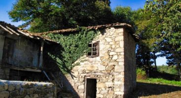 Bonita casa rústica de piedra a restaurar con finca rodeada de bosque