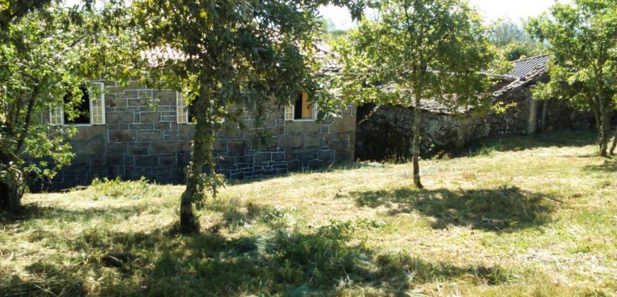Casa de piedra habitable con finca y patio en la Ribeira Sacra ourensana
