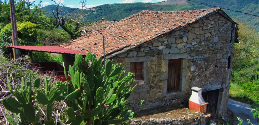 Uit natuursteen opgetrokken woning met wijngaarden gelegen aan de Miño