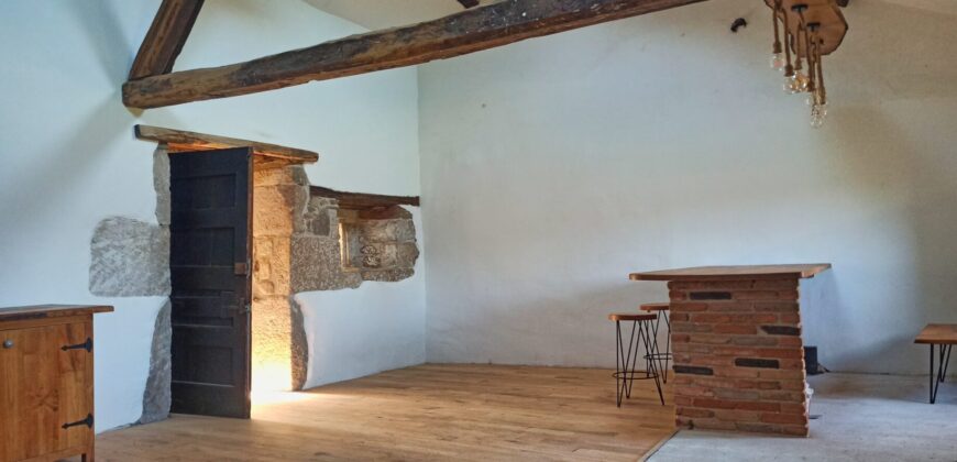 Casa rústica de piedra rehabilitada con patio y fincas a 3 km del Miño