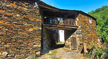 Stone house in Galician style surrounded by nature