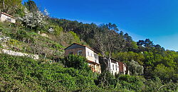 Casita rural con jardín ubicada en el cañón del río Sil