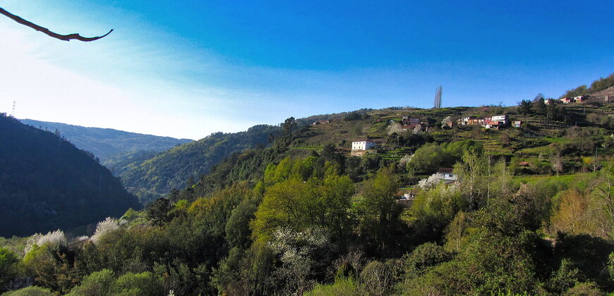 Casita rural con jardín ubicada en el cañón del río Sil